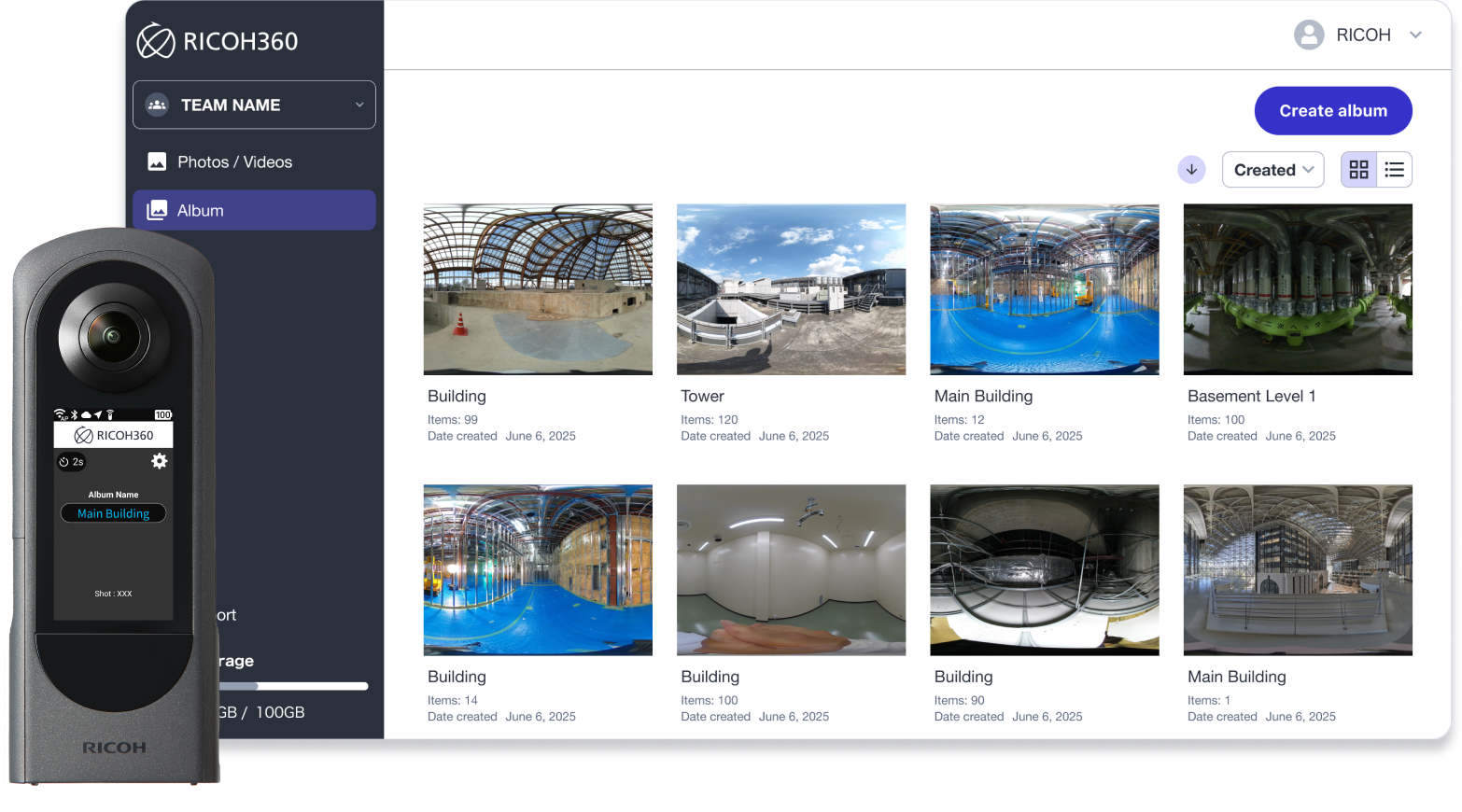 RICOH360 Business Package Series Bring your job sites to the cloud